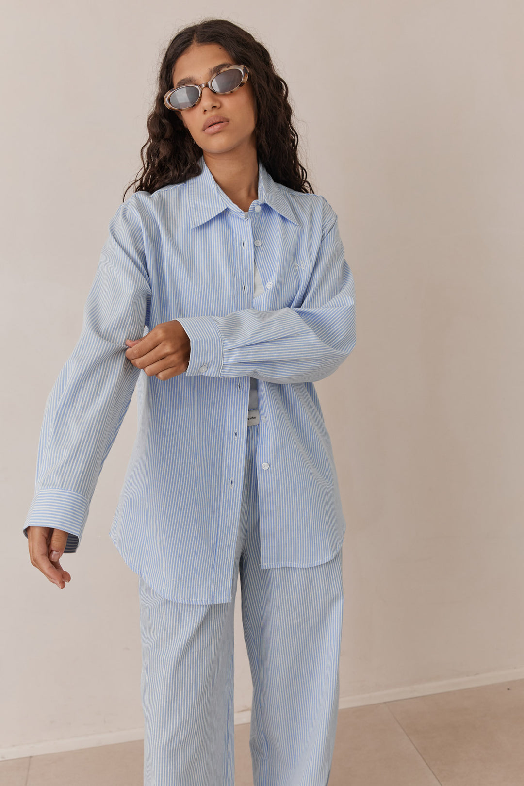 מכופתרת פלרמו סטרייפס | כחול בהיר