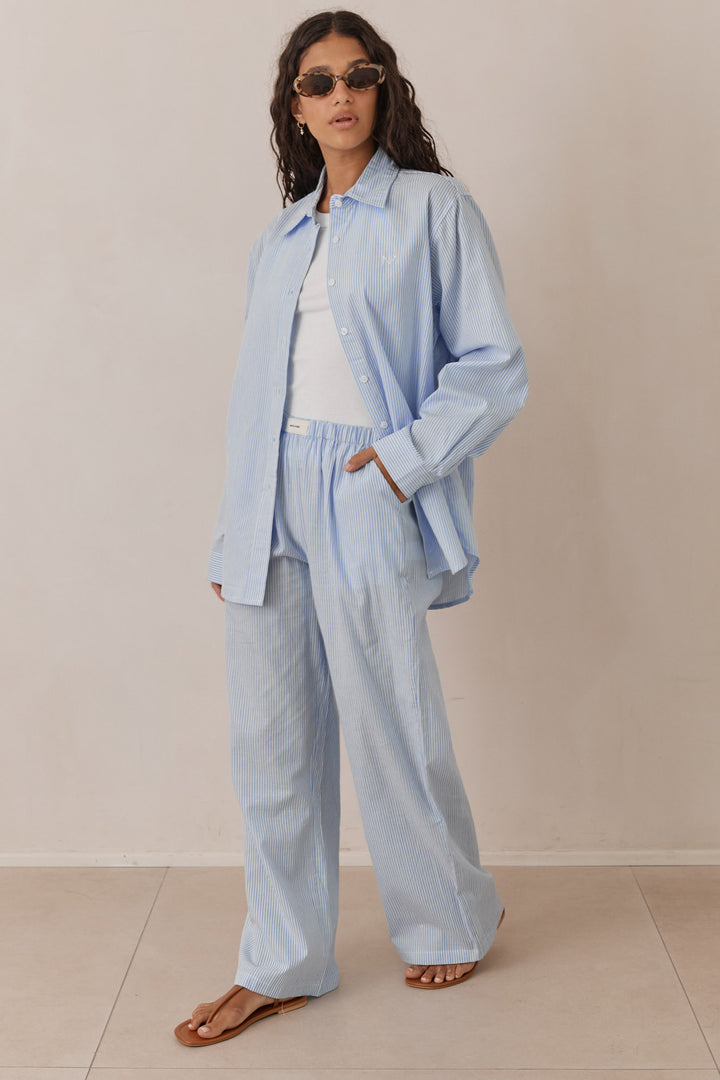 מכופתרת פלרמו סטרייפס | כחול בהיר