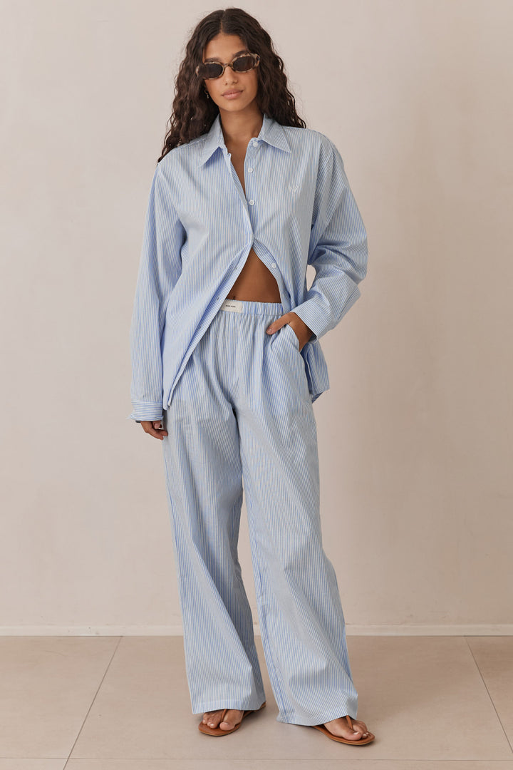 מכנסי פלרמו סטרייפס גזרה ישרה | כחול בהיר