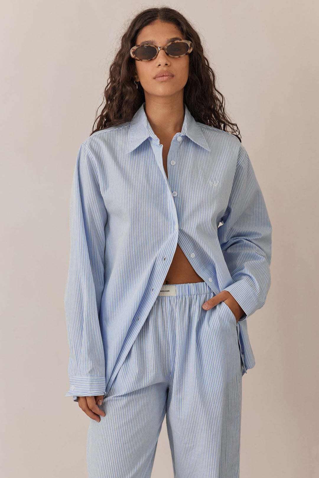 מכופתרת פלרמו סטרייפס | כחול בהיר