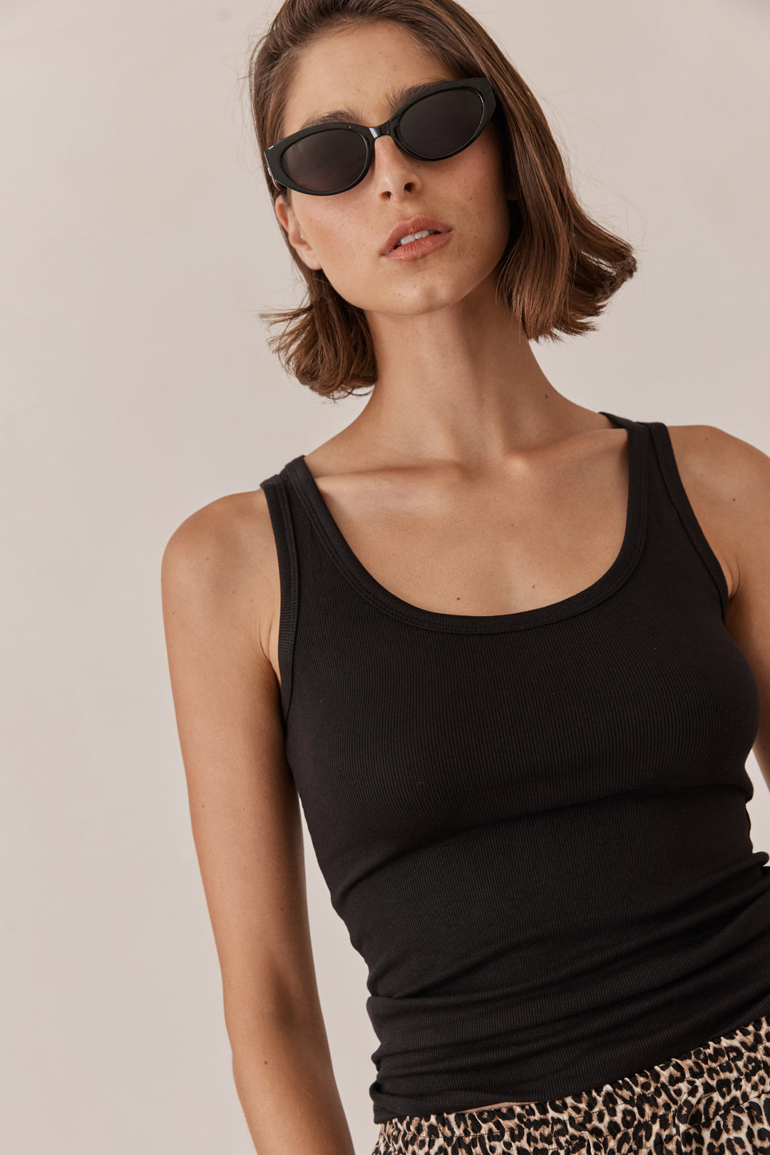 גופיית בייסיק סופי בד ריב דק | שחור