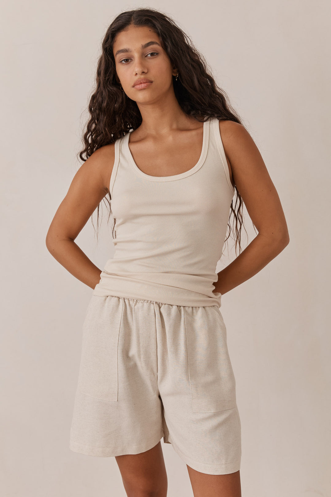 גופיית בייסיק סופי בד ריב דק | אבן