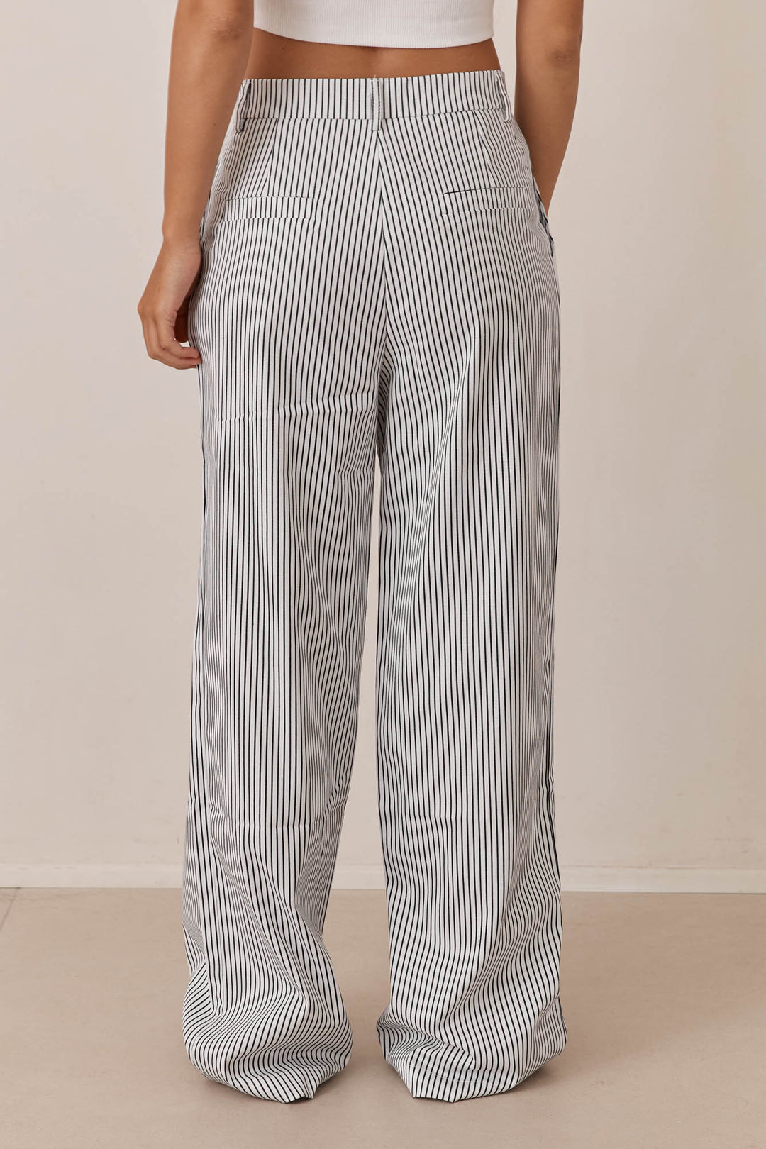 מכנסי מיאמי סטרייפס גזרה ישרה | לבן/כחול