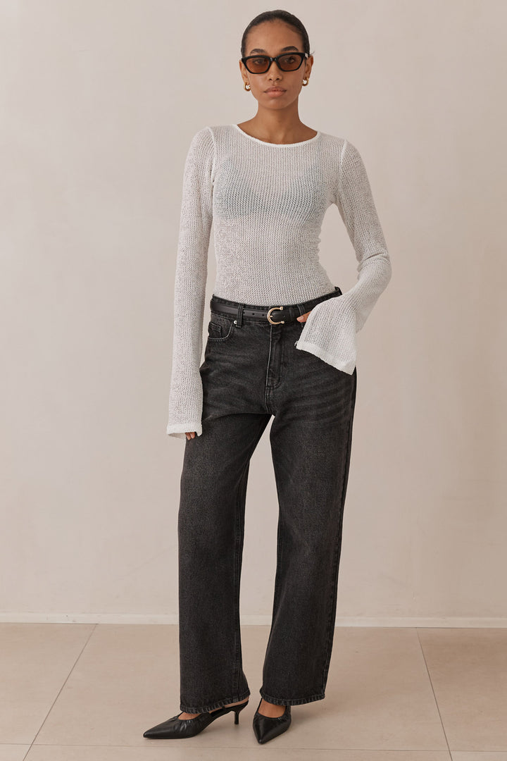 חולצת רשת מילאנו גב פתוח | לבן