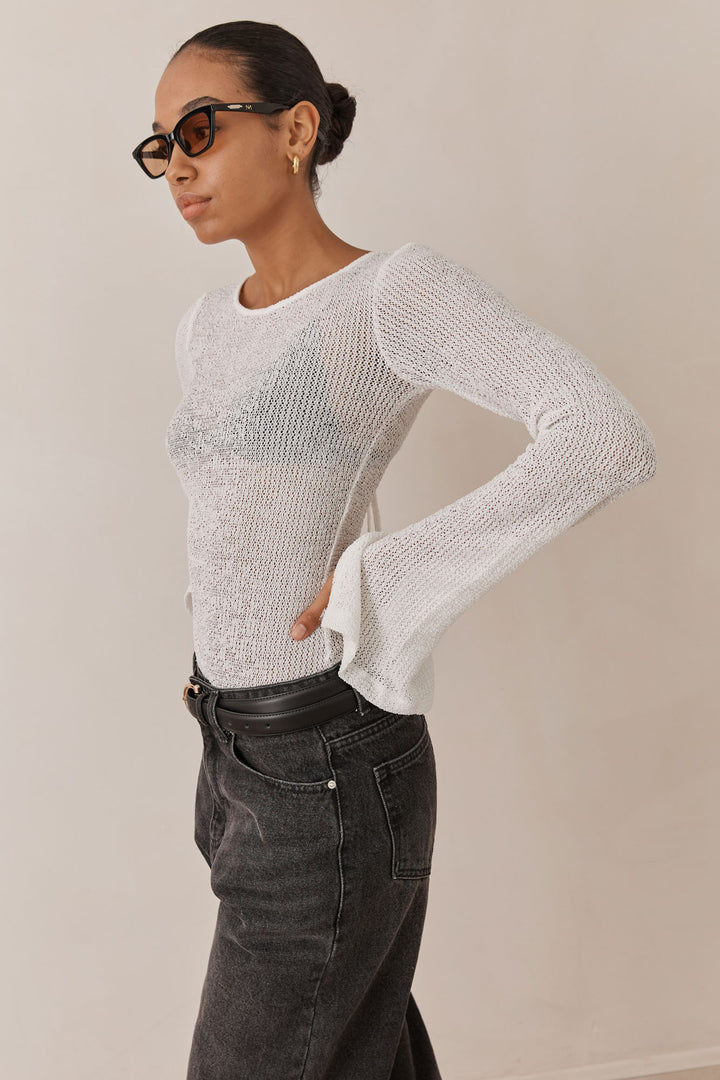 חולצת רשת מילאנו גב פתוח | לבן
