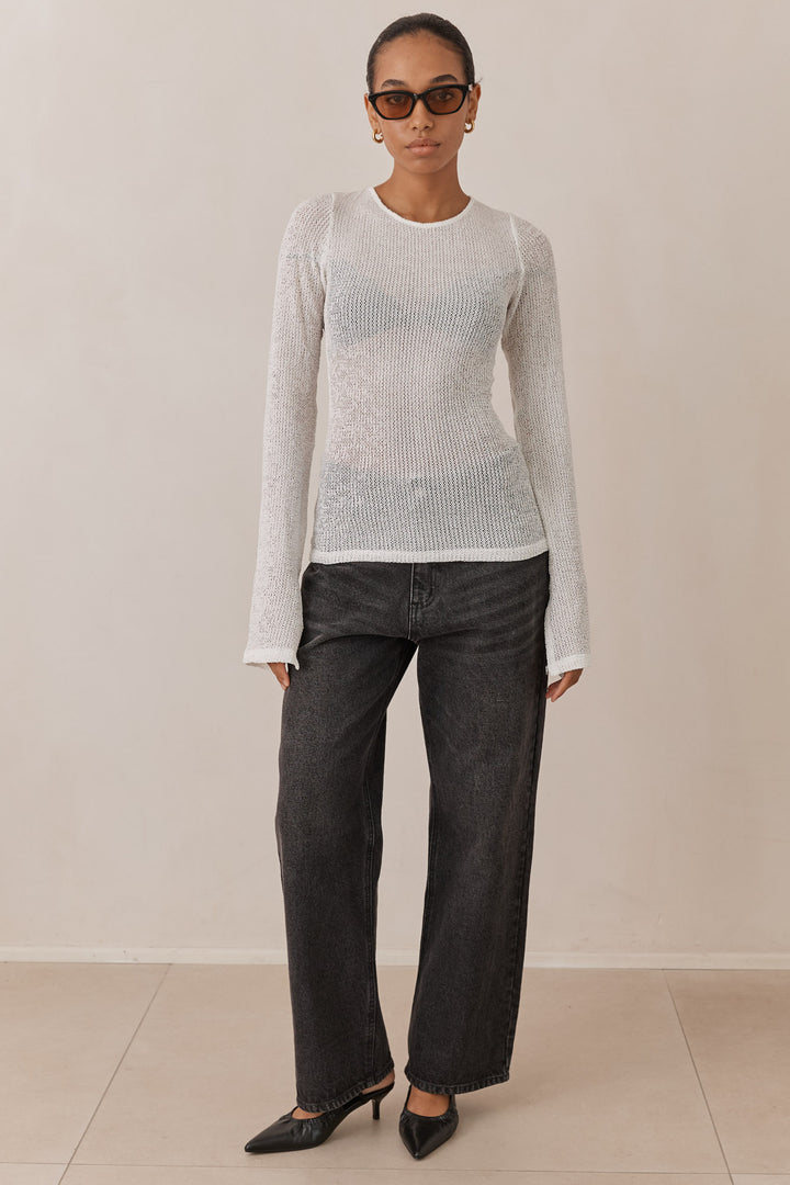 חולצת רשת מילאנו גב פתוח | לבן