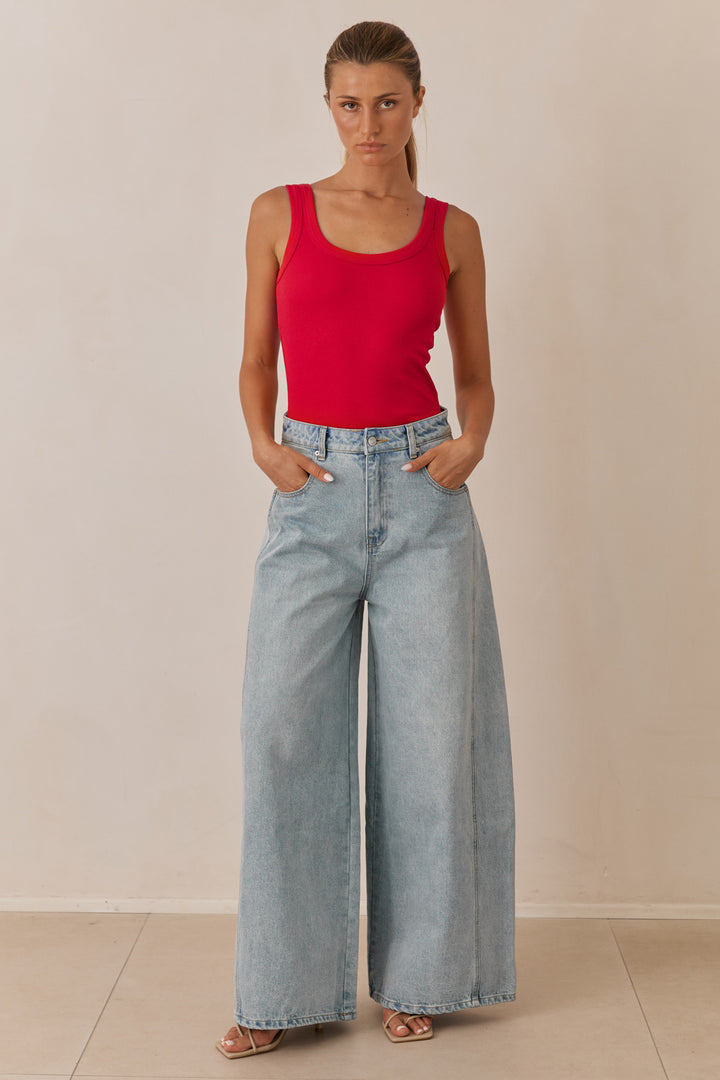 גופיית בייסיק סאמר | אדום