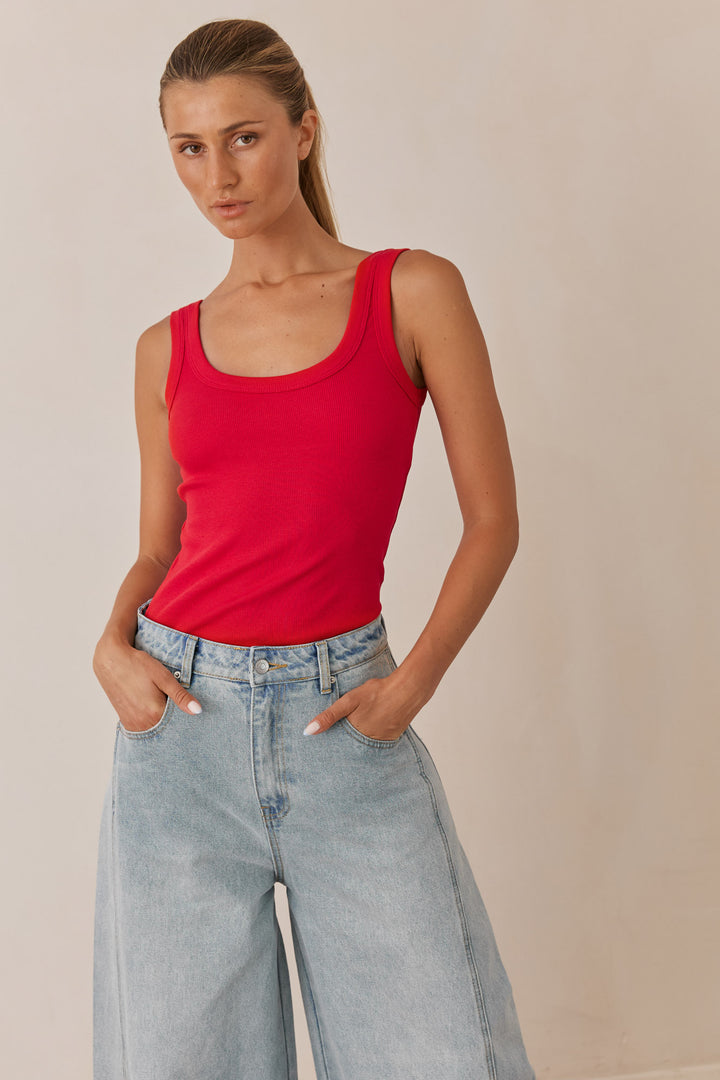 גופיית בייסיק סאמר | אדום