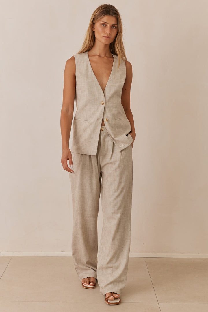 ווסט אפריל דמוי פשתן | בז'