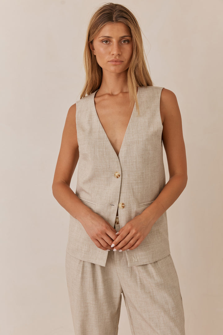 ווסט אפריל דמוי פשתן | בז'