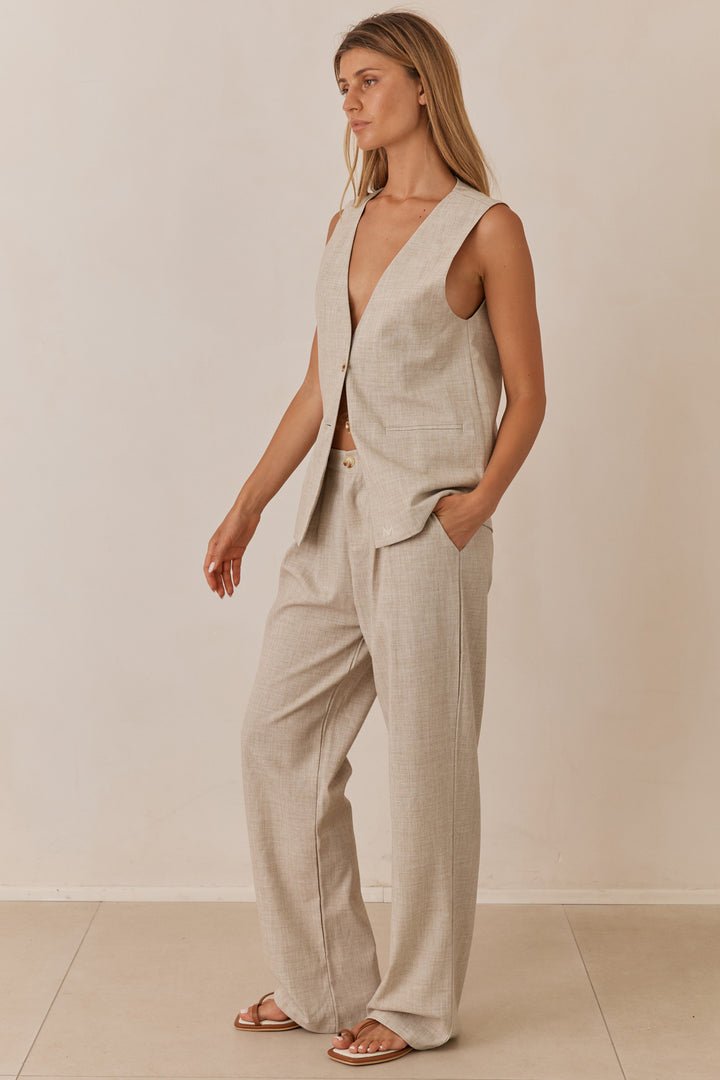 ווסט אפריל דמוי פשתן | בז'