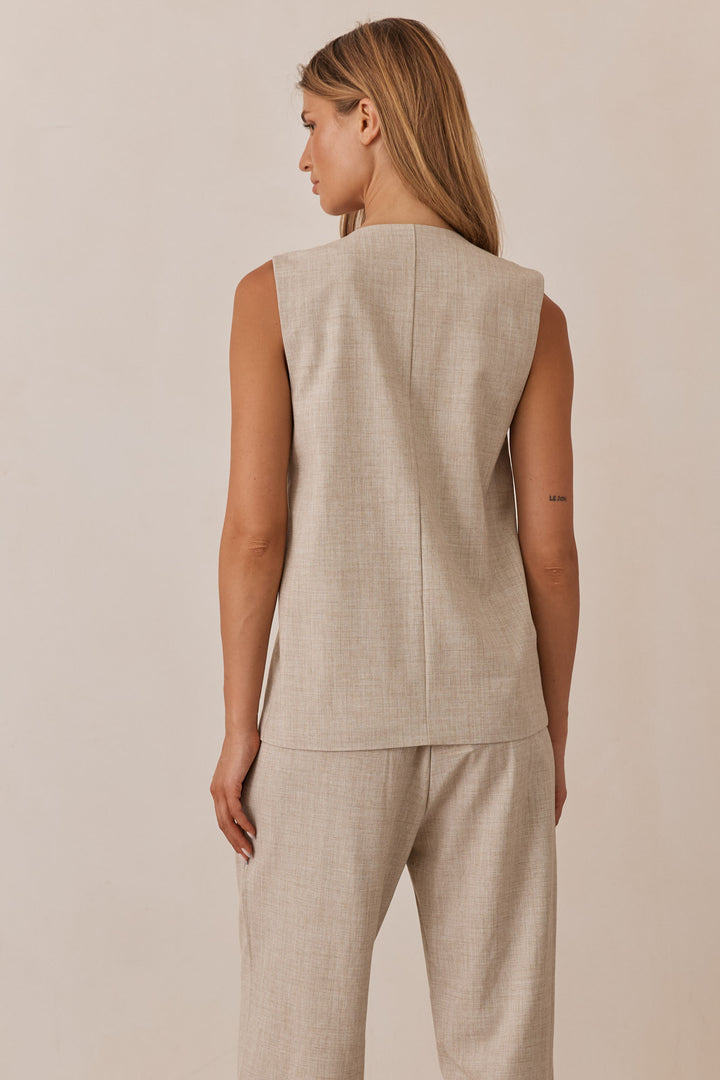 ווסט אפריל דמוי פשתן | בז'