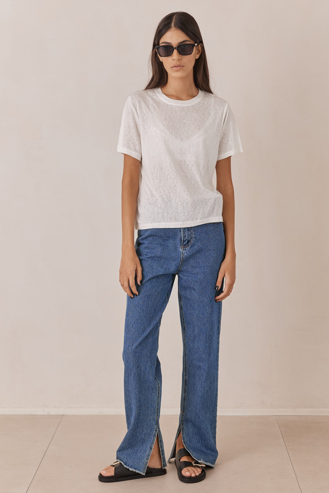 טי שירט טרוי בד שקפקף | לבן