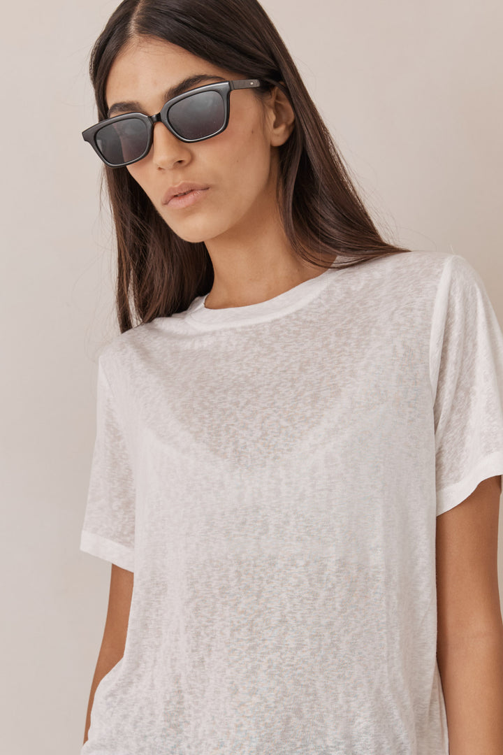 טי שירט טרוי בד שקפקף | לבן