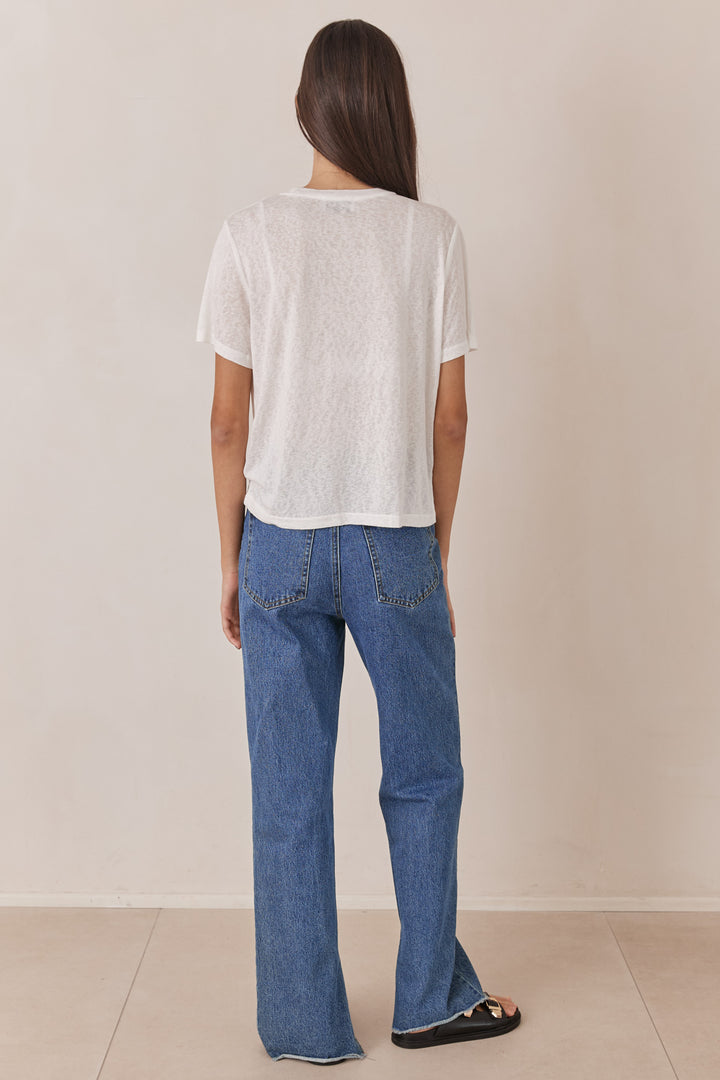 טי שירט טרוי בד שקפקף | לבן