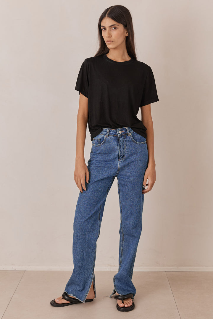 טי שירט טרוי בד שקפקף | שחור