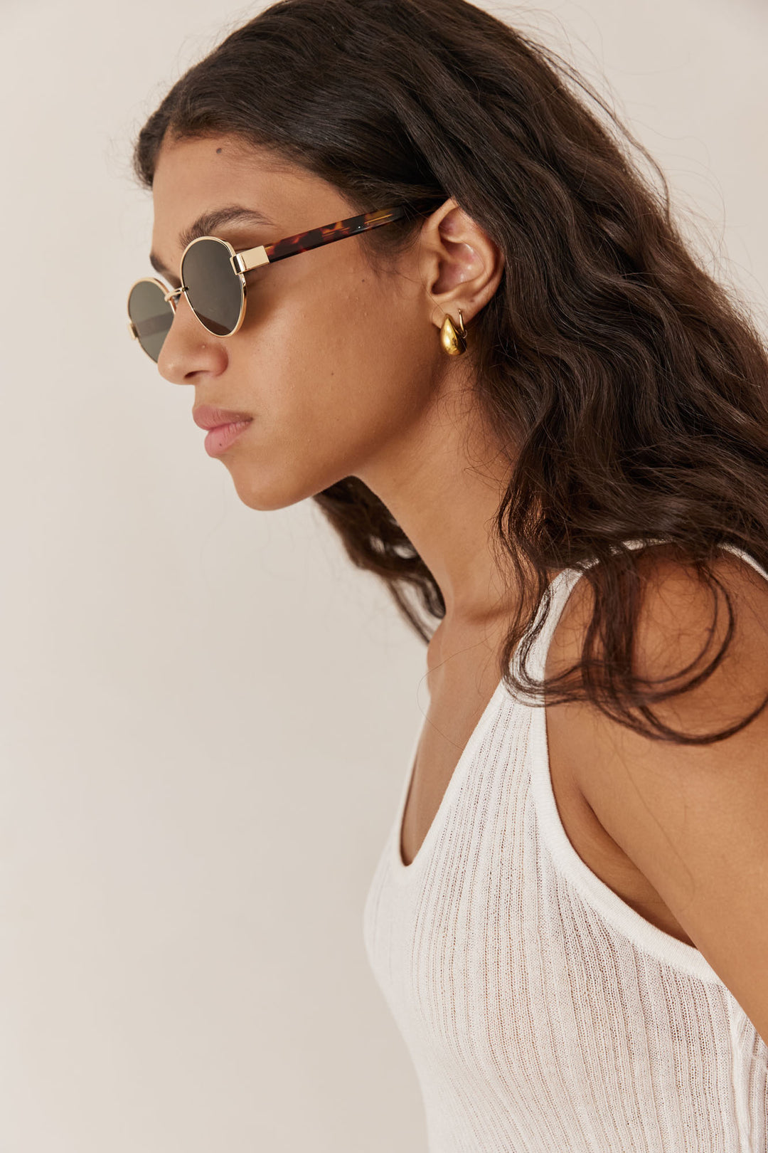 משקפי שמש גולדי מסגרת עגולה | זהב