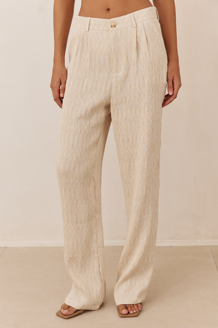 מכנסי קלרה עם טקסטורה | בז'