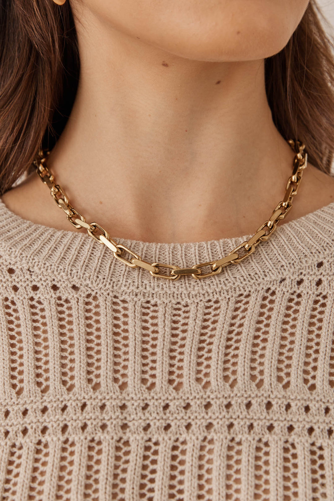 שרשרת גורמט ברוק בציפוי זהב