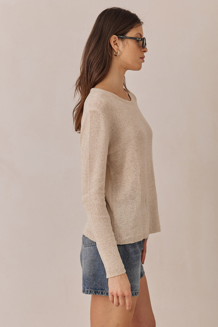 חולצת סריג קורפו בד שקפקף | בז'