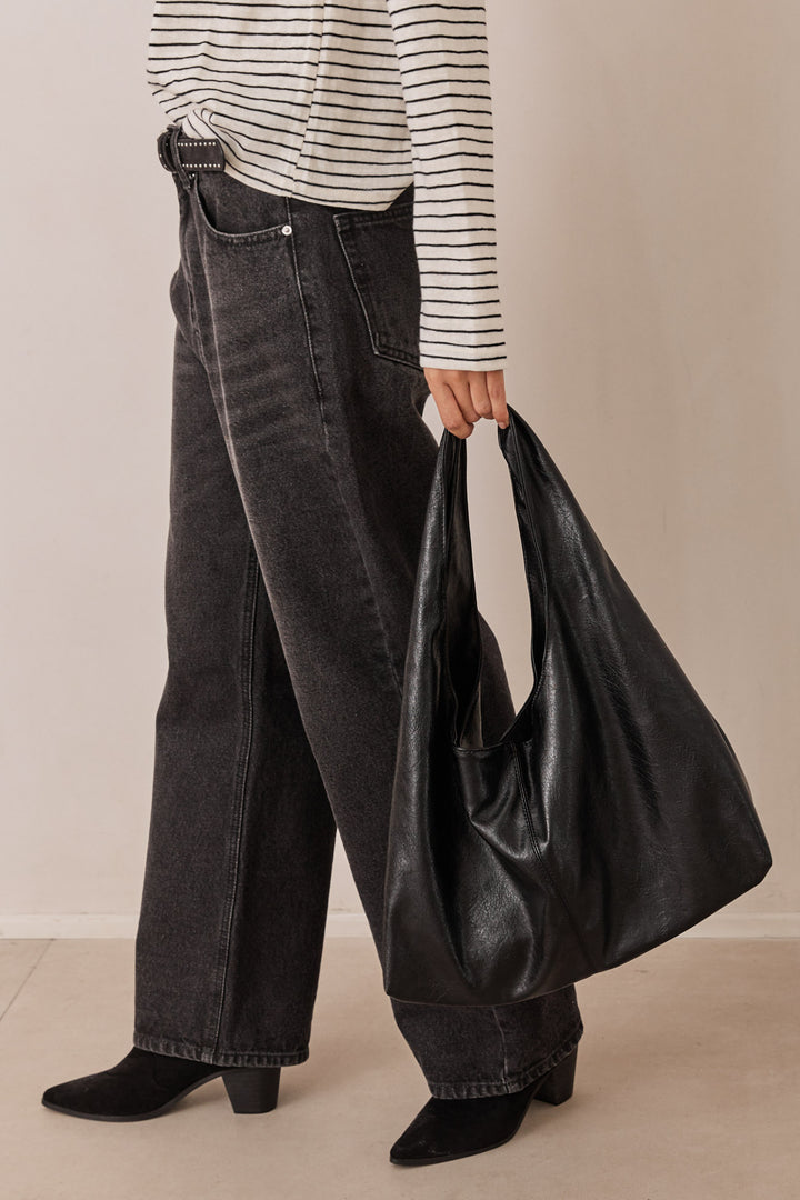 תיק צד הלני דמוי עור | שחור