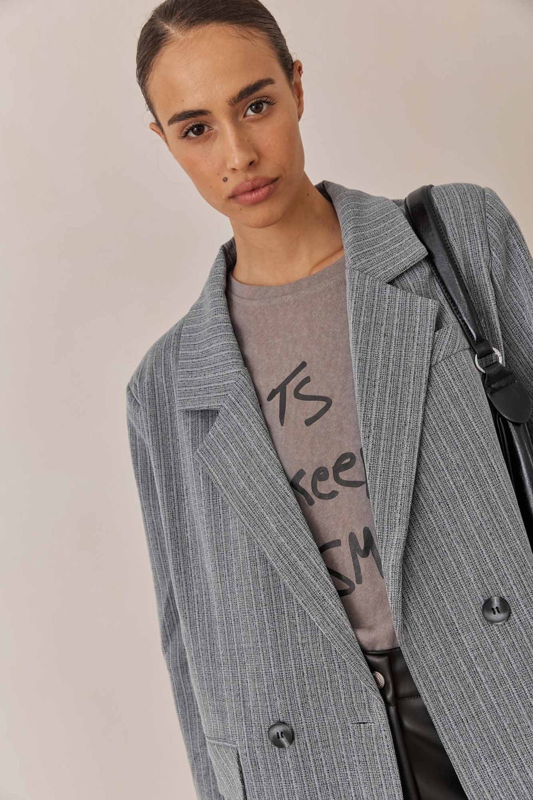 בלייזר מנואל סטרייפס | אפור