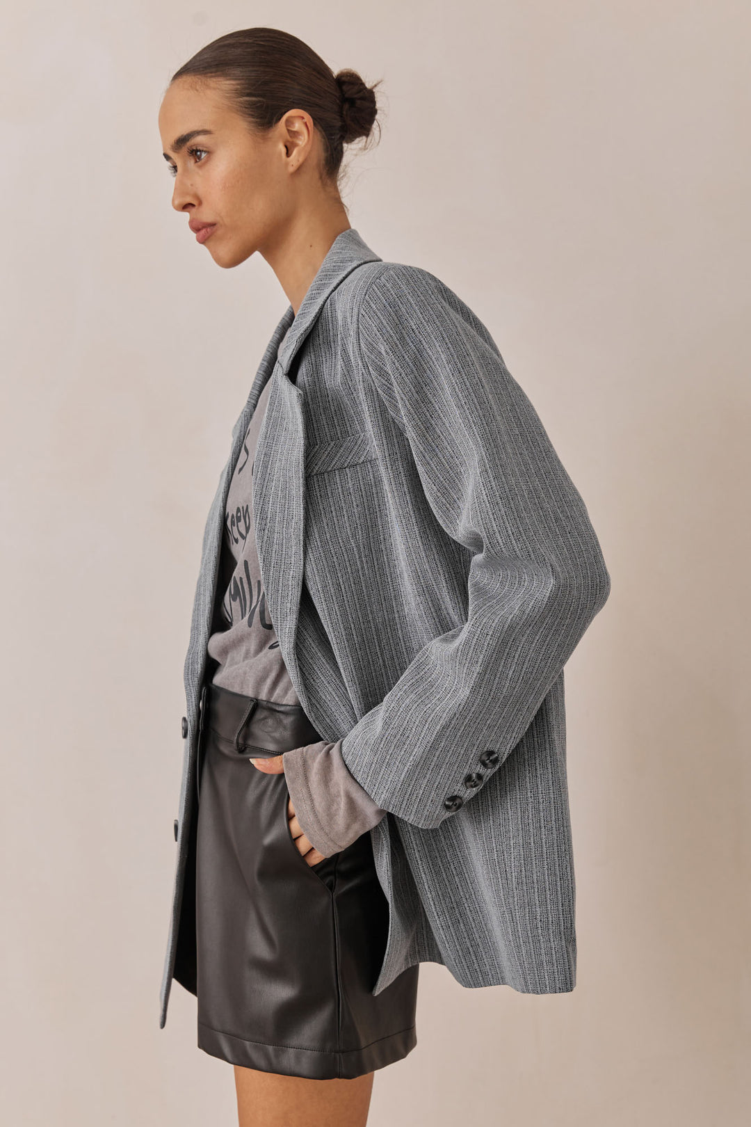 בלייזר מנואל סטרייפס | אפור