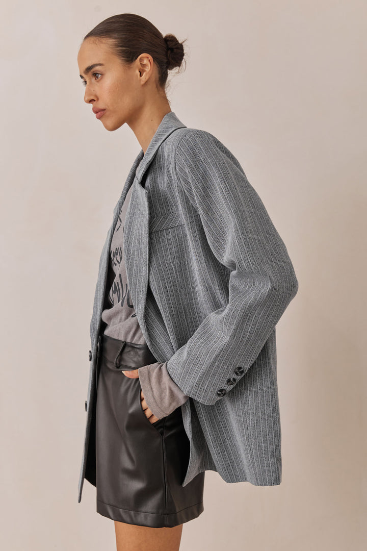 בלייזר מנואל סטרייפס | אפור