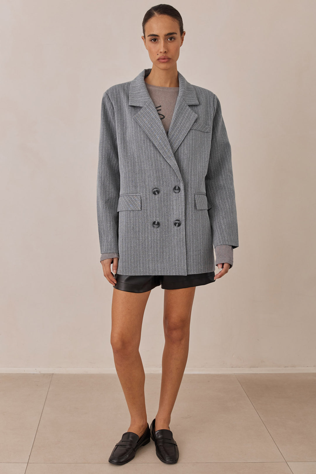 בלייזר מנואל סטרייפס | אפור