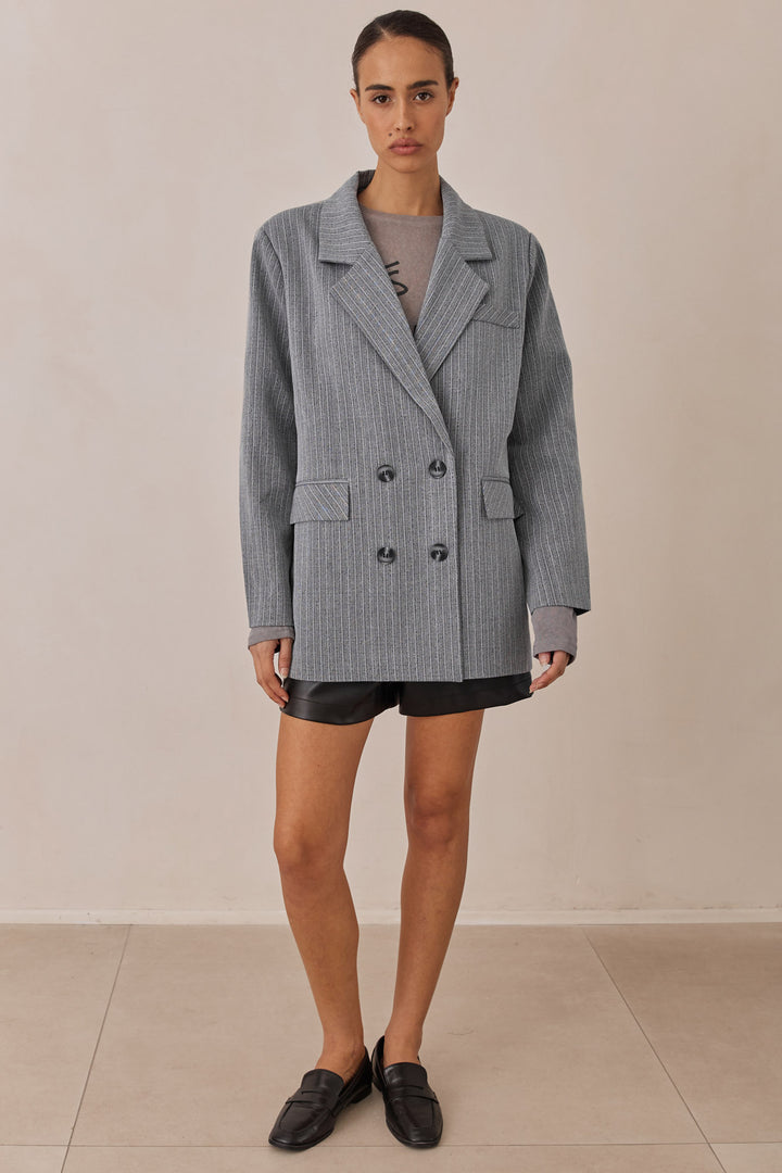 בלייזר מנואל סטרייפס | אפור