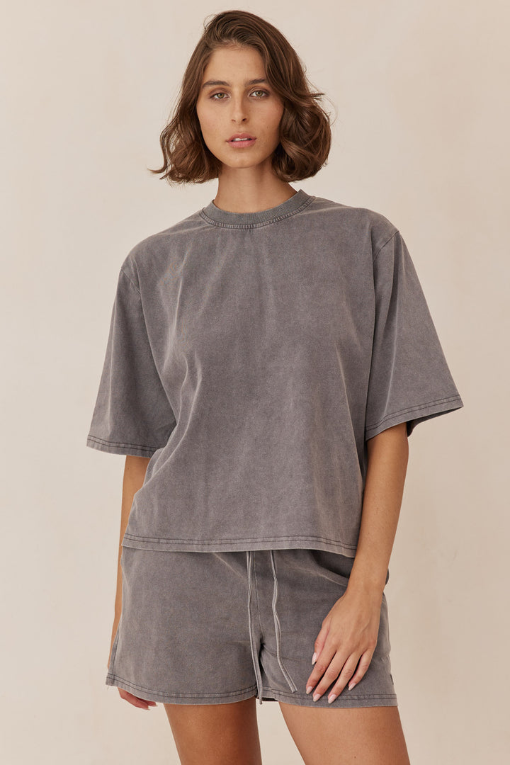 טי שירט אריזונה בד וואש | אפור