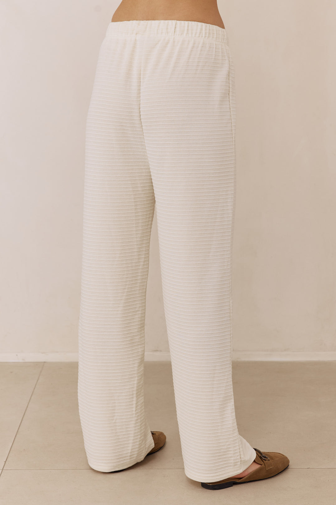 מכנסי הנרי טקסטורת פסים | שמנת