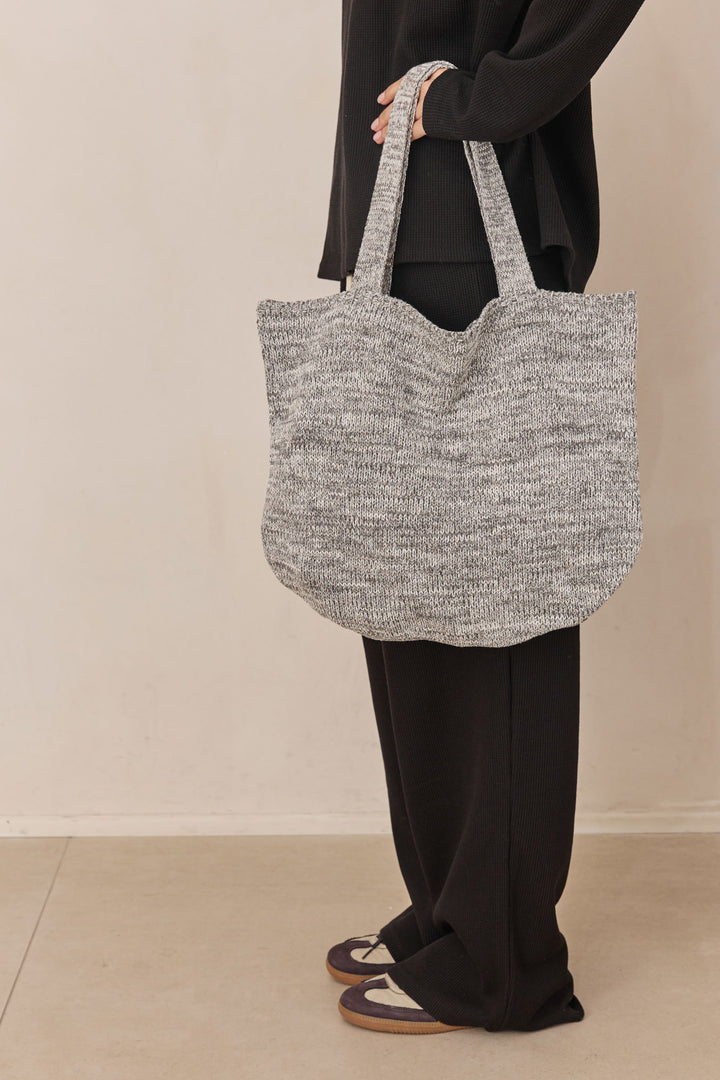 תיק סריג מלאנז' תומי  | אפור