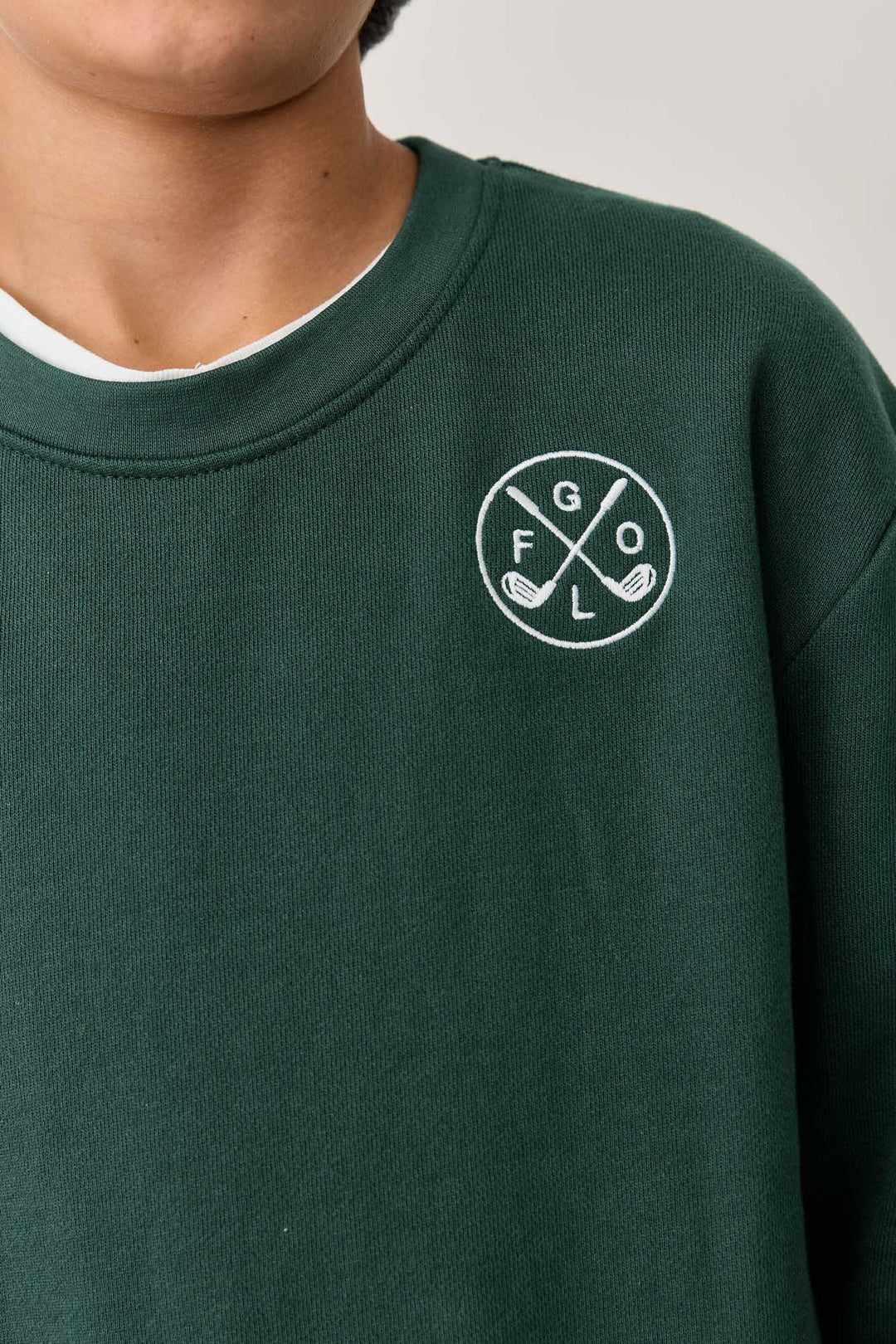 חליפת פוטר בשילוב רקמה | ירוק