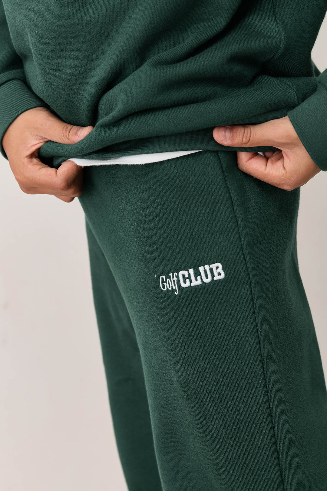 חליפת פוטר בשילוב רקמה | ירוק