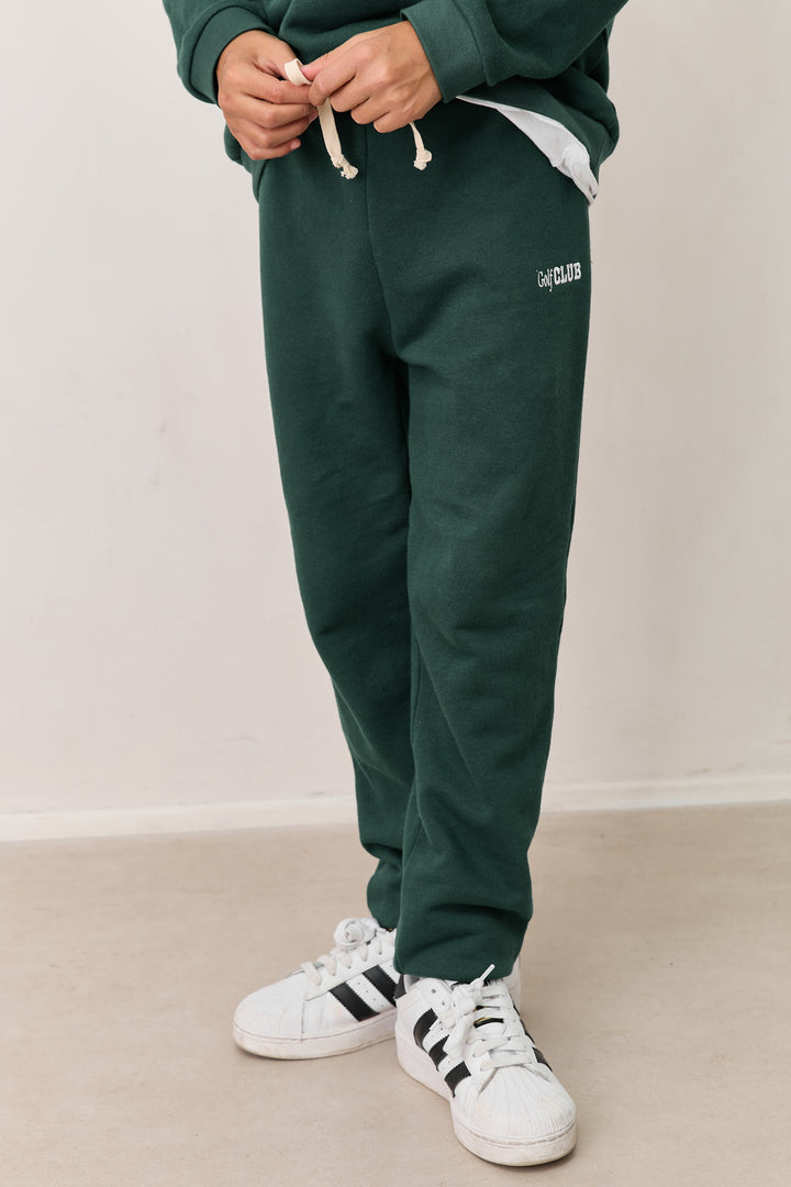 חליפת פוטר בשילוב רקמה | ירוק