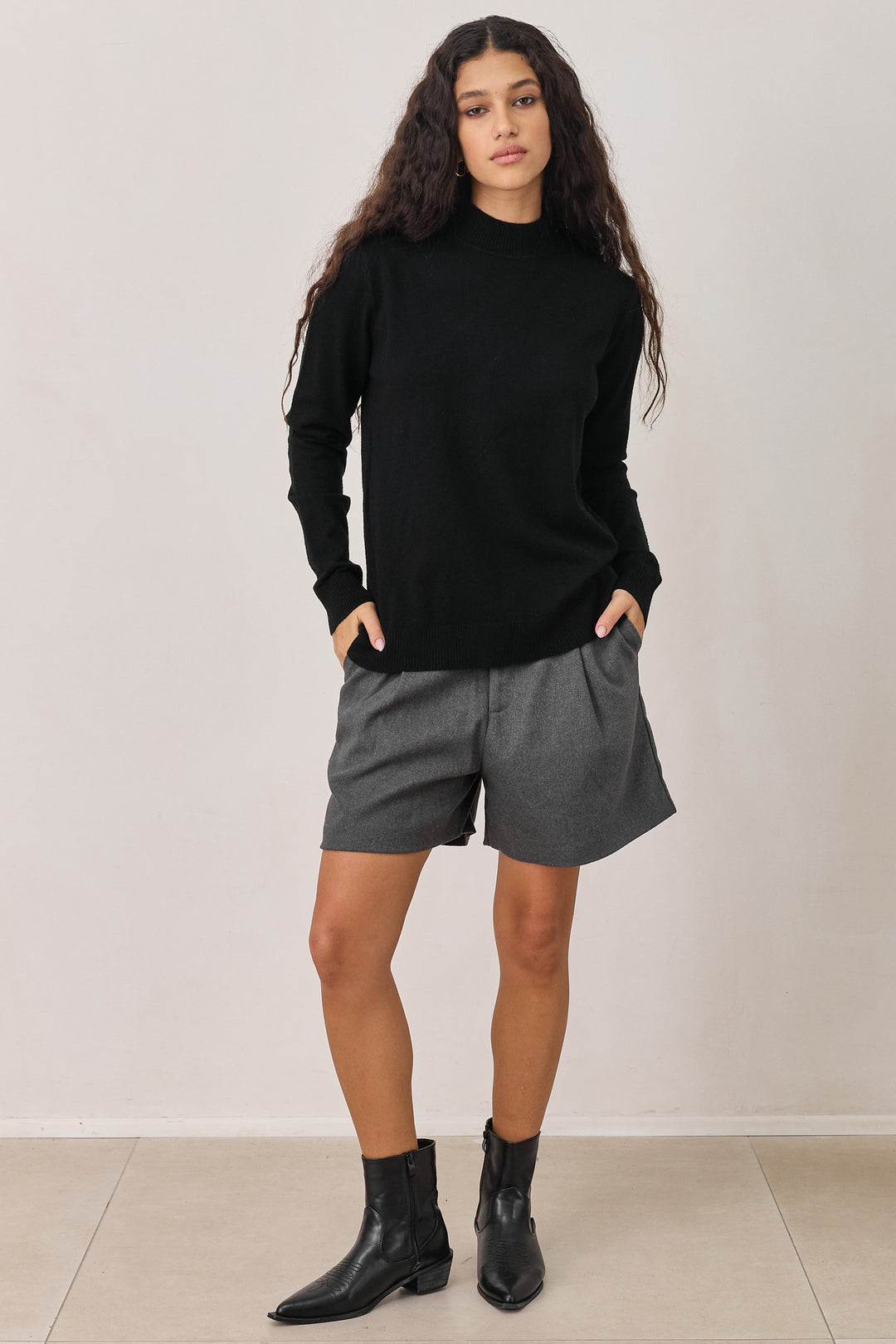 חולצת דיזי גולף בד סריג | שחור