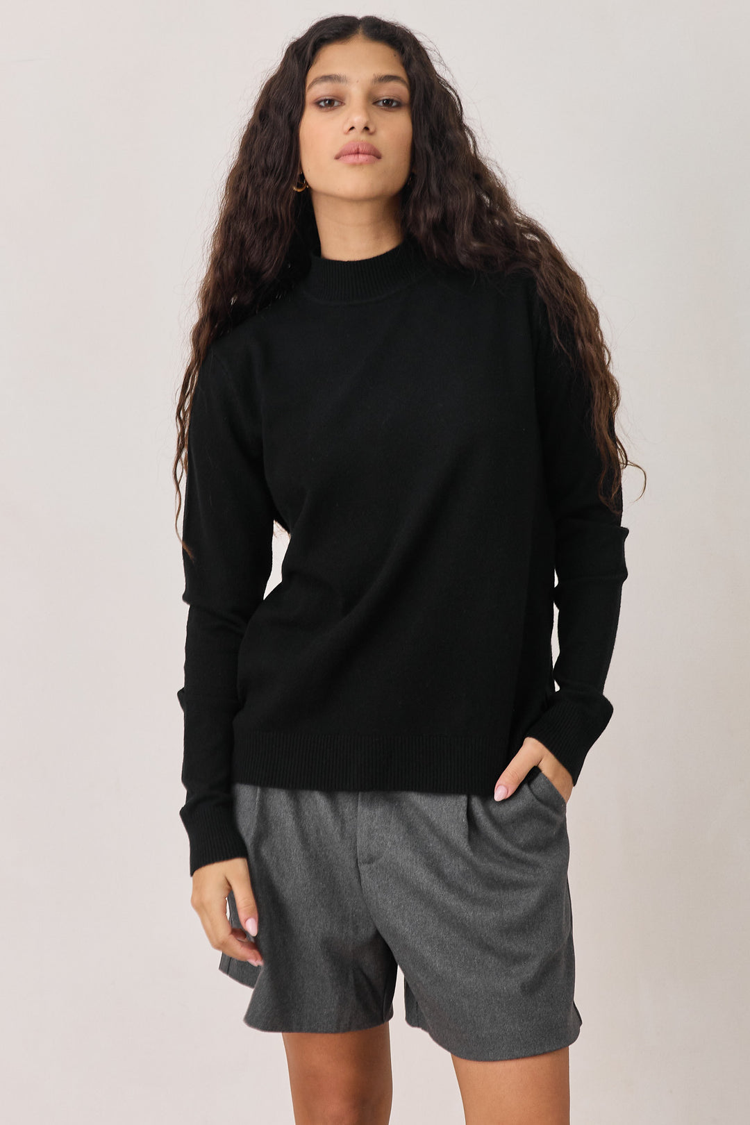 חולצת דיזי גולף בד סריג | שחור