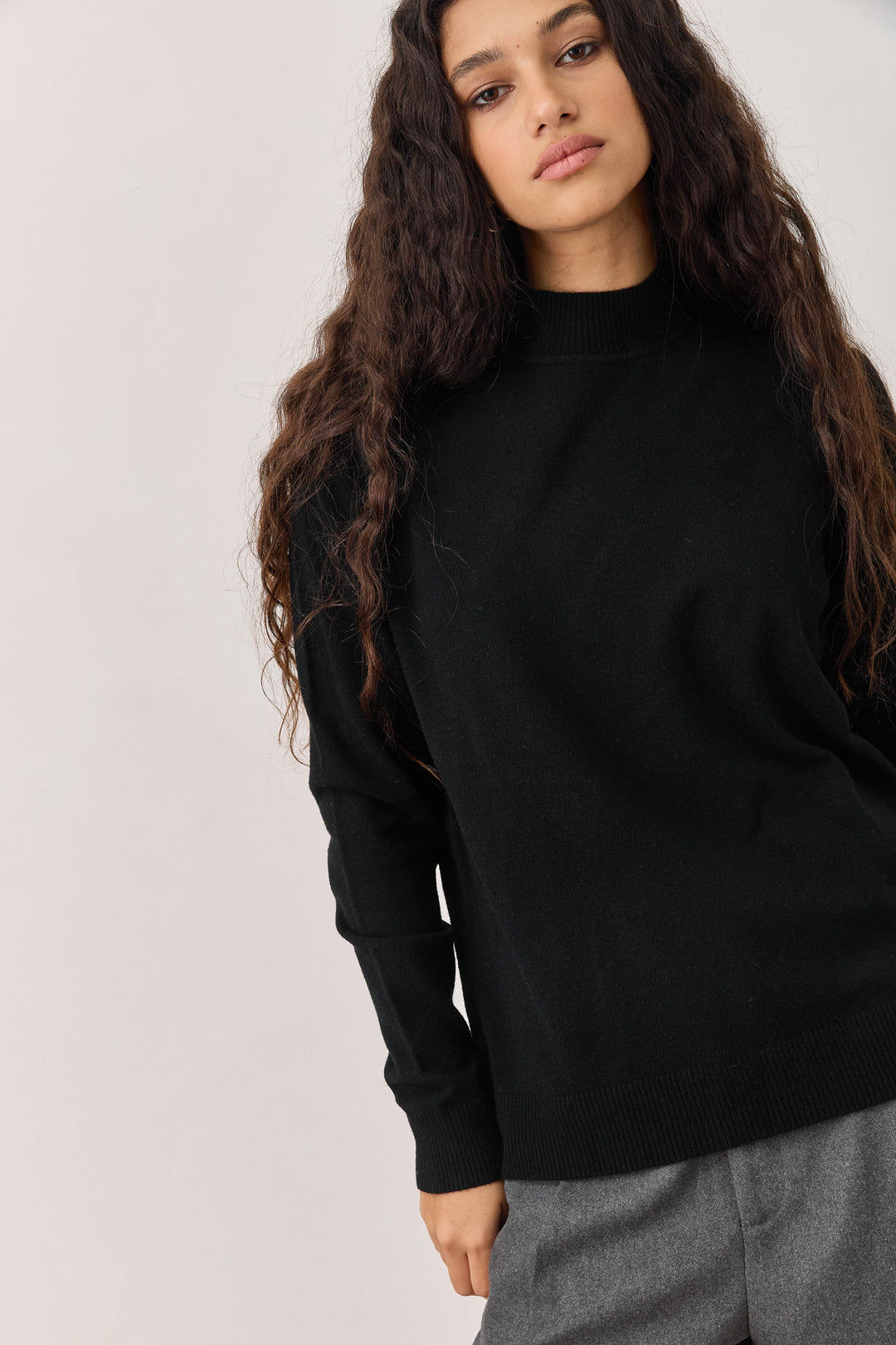 חולצת דיזי גולף בד סריג | שחור