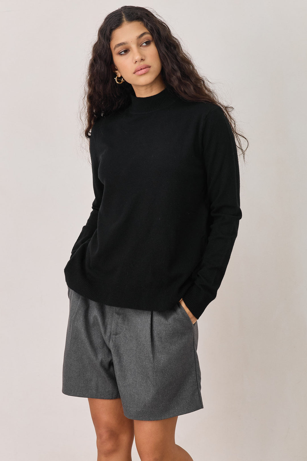 חולצת דיזי גולף בד סריג | שחור