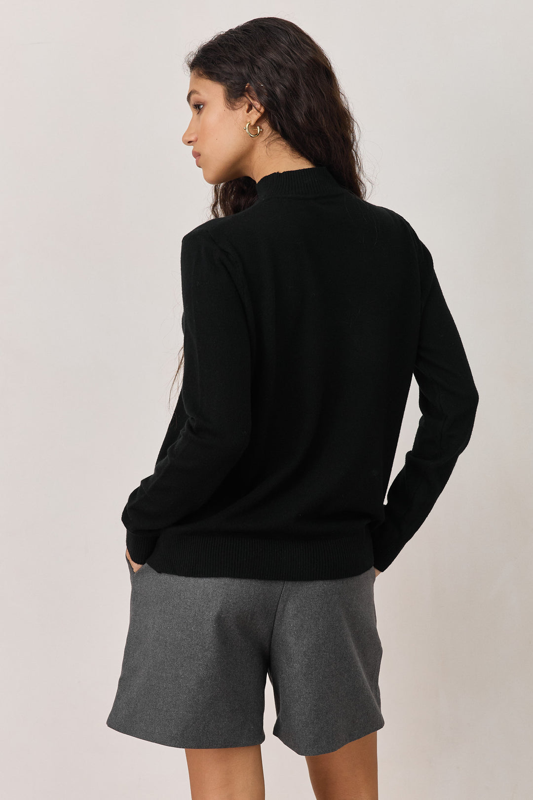 חולצת דיזי גולף בד סריג | שחור