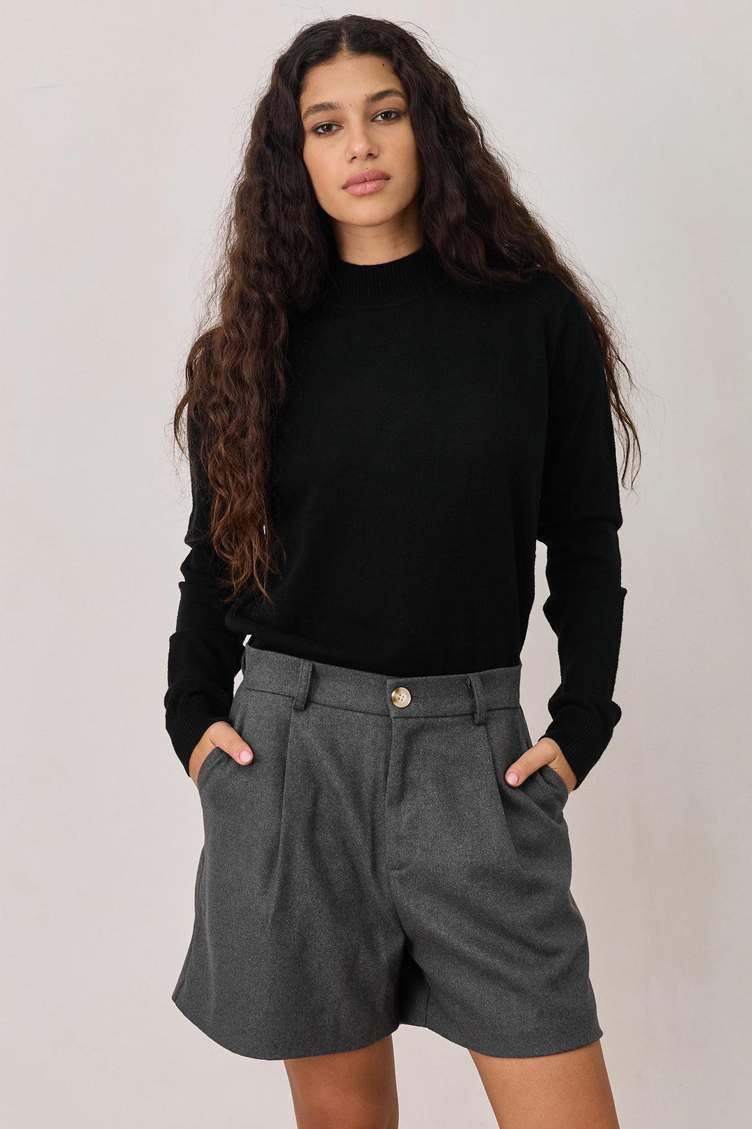 חולצת דיזי גולף בד סריג | שחור