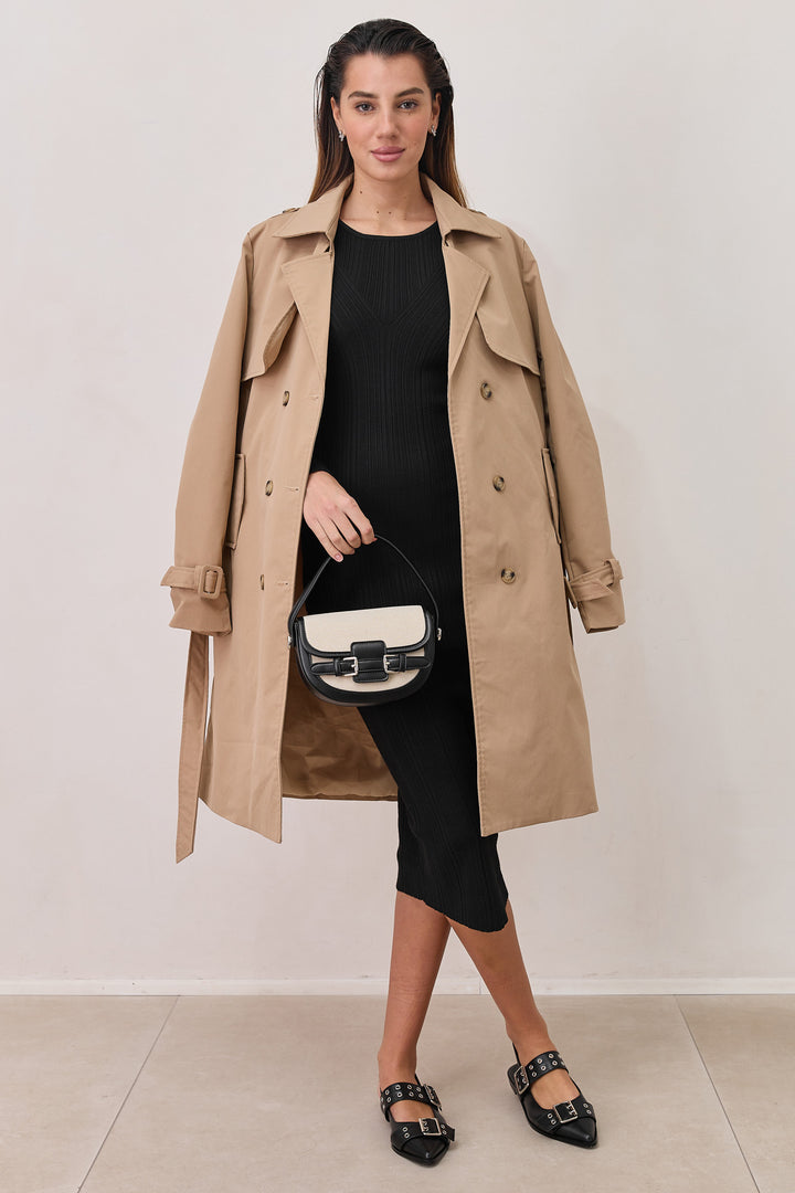 שמלת סריג פרדי אורך מידי | שחור