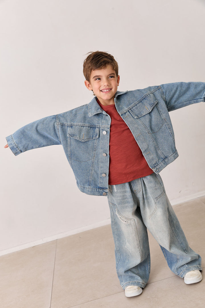 טי שירט שרוול ארוך בסיומת מעוגלת | בורדו