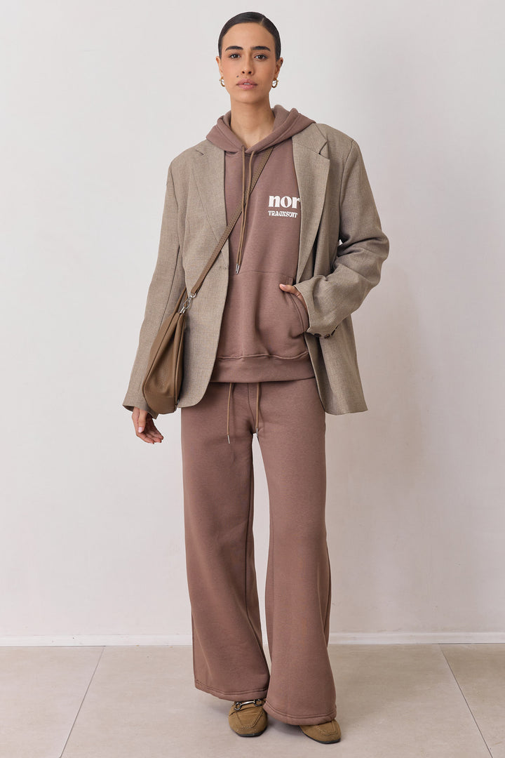 קפוצ'ון פוטר סאם גזרת אוברסייז | חום