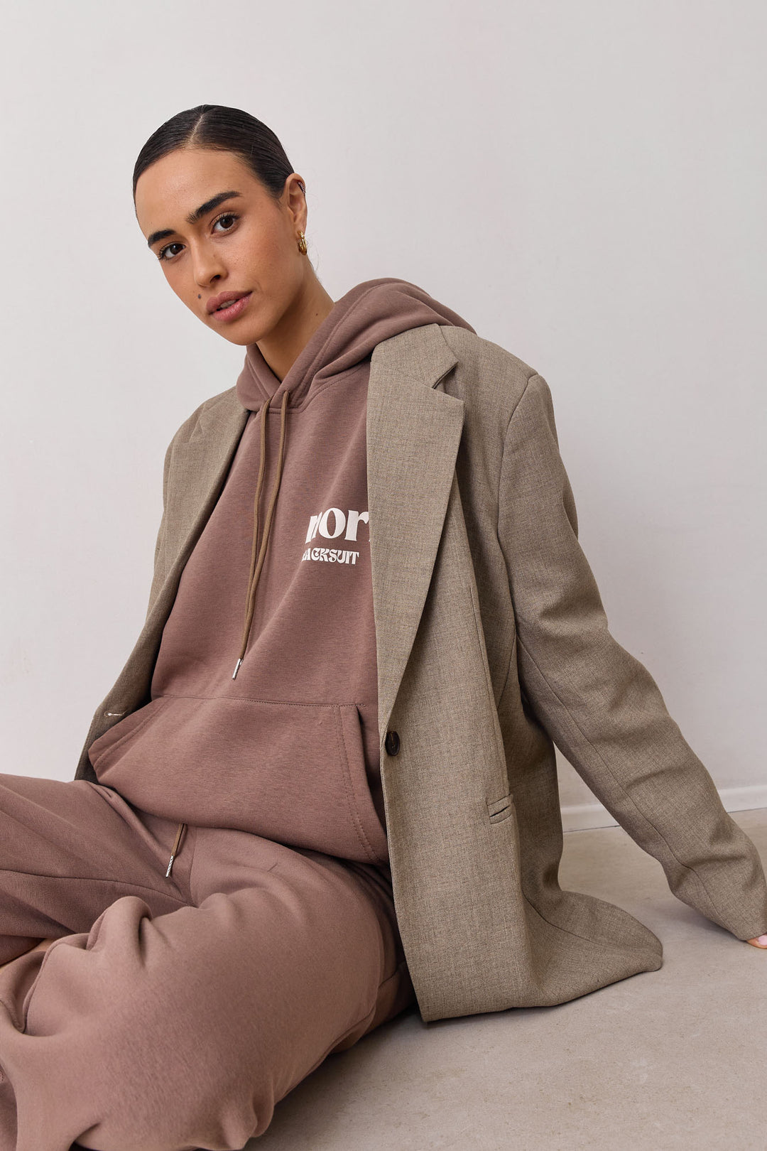 קפוצ'ון פוטר סאם גזרת אוברסייז | חום