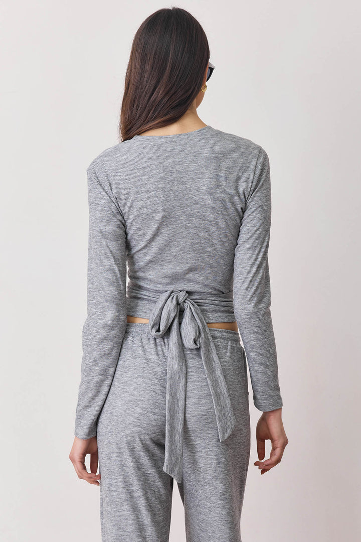 חולצת ריב מייקי קשירת מותן | אפור