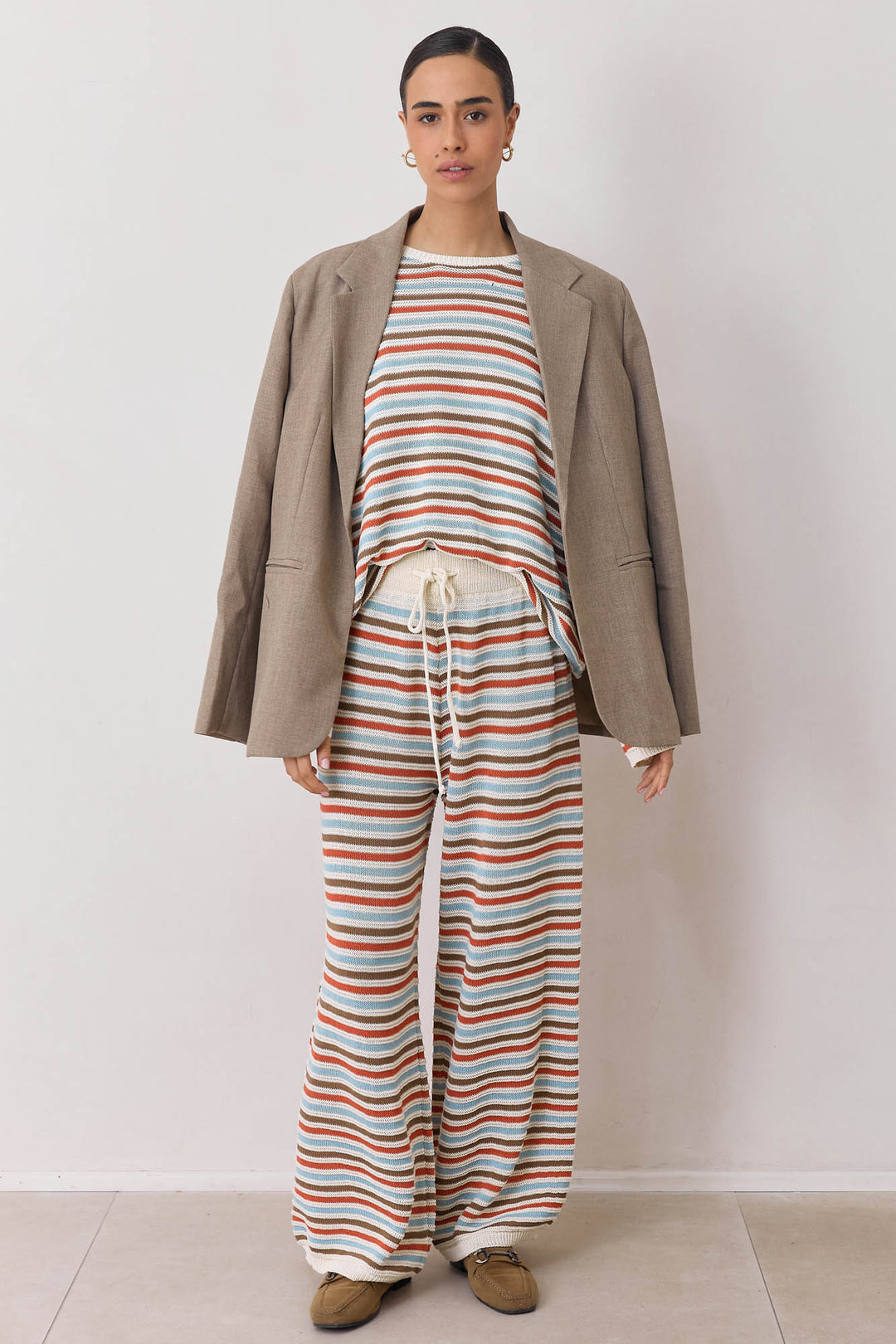 מכנסי סריג סן פרנסיסקו סטרייפס | צבעוני