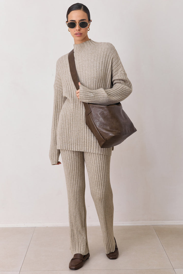 תיק צד פיט דמוי עור | חום כהה