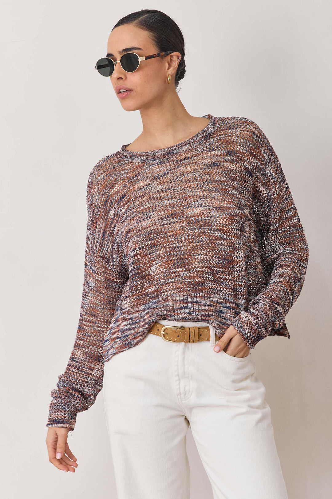 חולצת סריג אנט עם טקסטורה | צבעוני